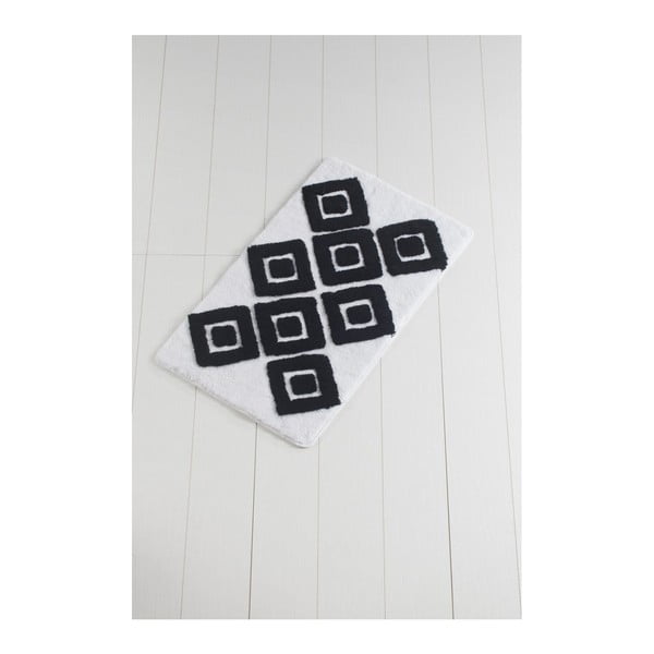 Czarno-biały dywanik łazienkowy Crasso Crisso, 100x60 cm