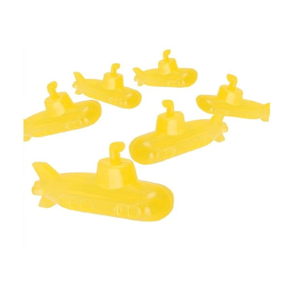 Komplet 6 żółtych kostek do lodu Kikkerland Submarine