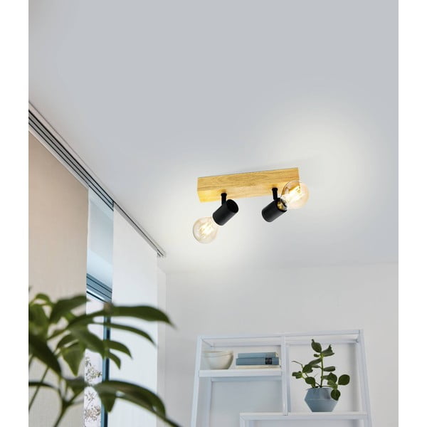 Lampa sufitowa w czarno-naturalnym kolorze 5x30 cm TOWNSHEND 3 – EGLO-image-1