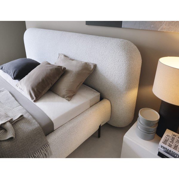 Beżowe tapicerowane łóżko dwuosobowe ze schowkiem ze stelażem 180x200 cm Pointt – ELTAP-image-3