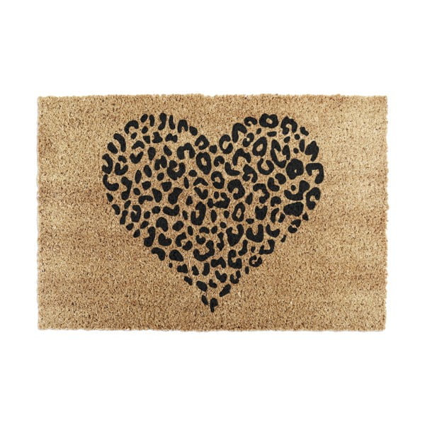 Wycieraczka z włókna kokosowego 40x60 cm Leopard Heart – Artsy Doormats