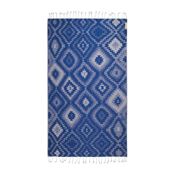 Niebieski ręcznik hammam Begonville Vive, 180x95 cm