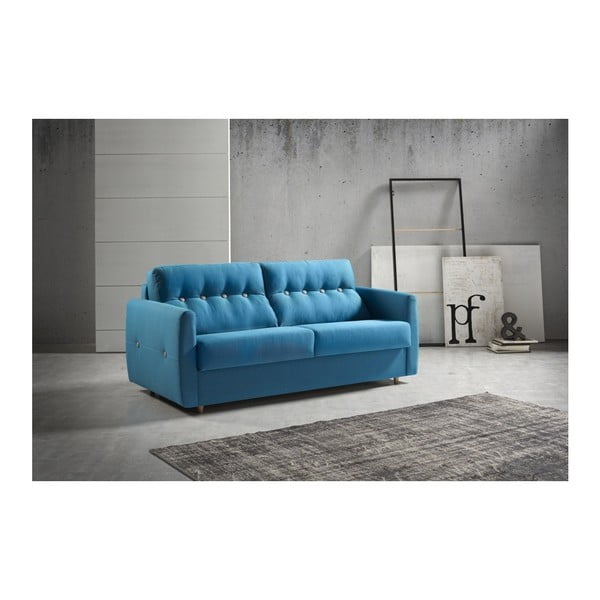 Niebieska sofa rozkładana Suinta Como, szer. 210 cm