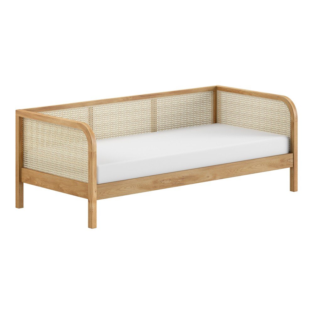 Łóżko jednoosobowe z litego drewna dębowego ze stelażem 90x200 cm w naturalnym kolorze Olive Captain Rotan – Vipack