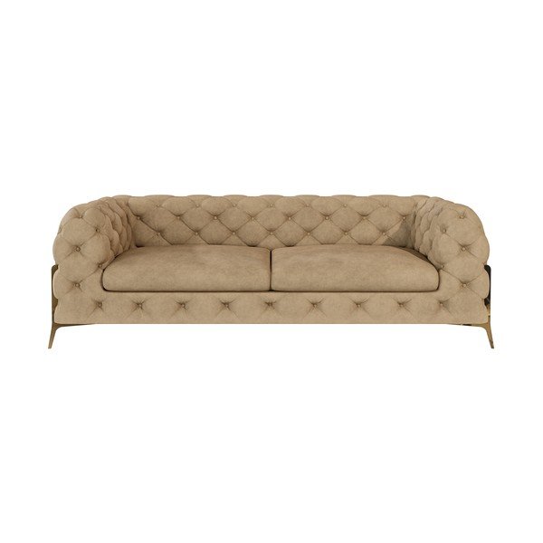 Jasnobrązowa aksamitna sofa 225 cm Chelsea Bis – Ropez