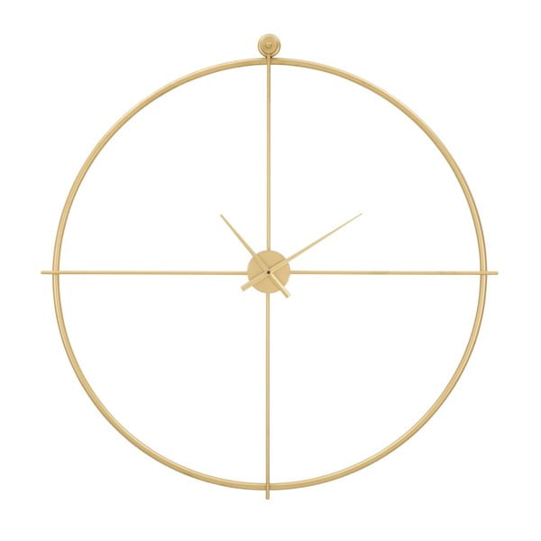 Zegar ścienny w złotej barwie Mauro Ferretti Devoria, ⌀ 100 cm