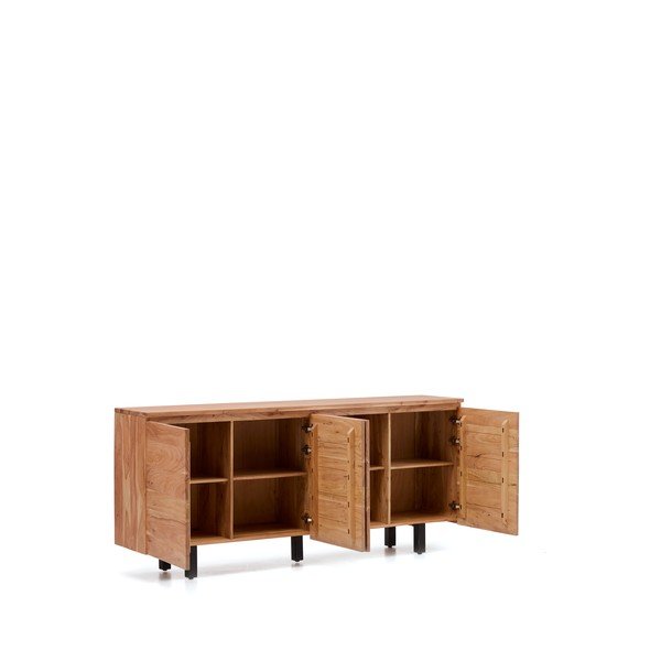 Komoda z litego drewna akacjowego w naturalnym kolorze 200x88x40 cm Uxue – Kave Home-image-3
