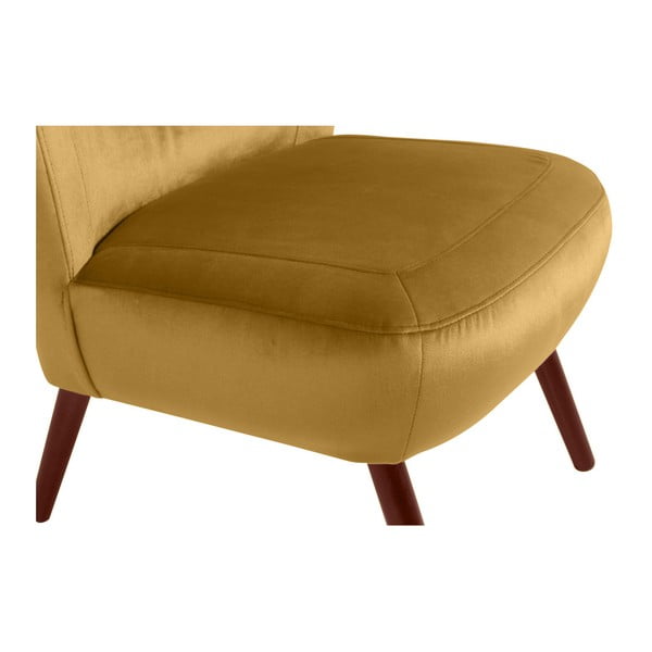 Żółty fotel Max Winzer Sari Velvet-image-3