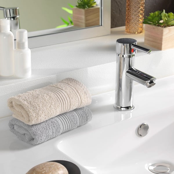 Beżowy bawełniany ręcznik frotte 30x50 cm Tendresse – douceur d'intérieur-image-1