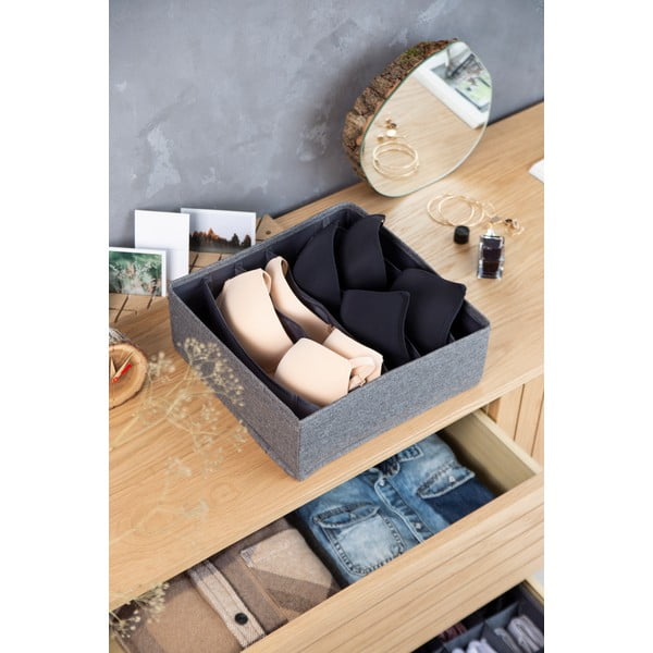 Szary organizer do szuflady z przegródkami Bigso Box of Sweden Drawer, 29x11 cm-image-1
