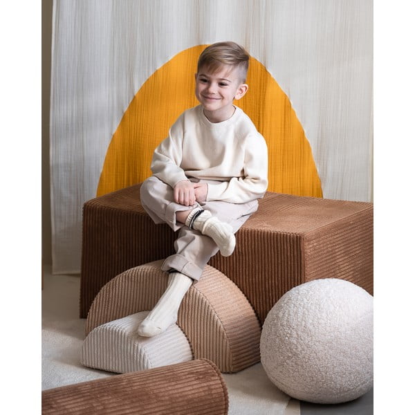 Brązowy sztruksowy piankowy plac zabaw 3 szt. wysokość 37 cm 75x49 cm Rainbow Montessori – Wigiwama-image-2