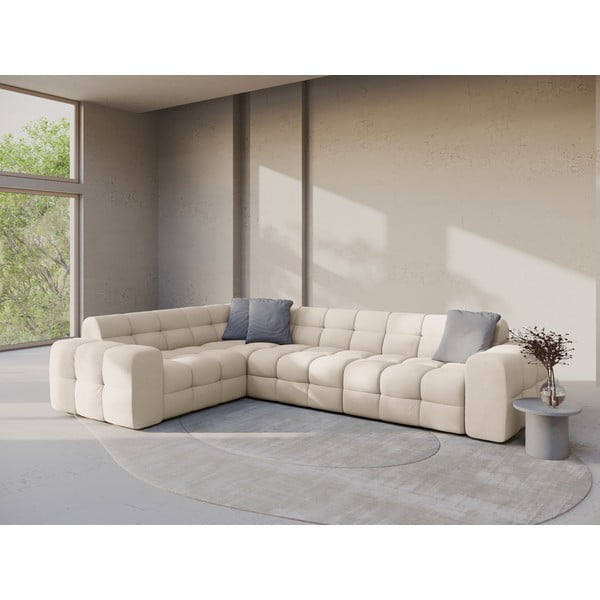 Beżowy narożnik (lewostronny/w kształcie litery L) Kendal – Micadoni -image-1