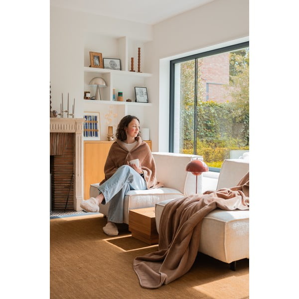 Brązowy koc z mikropluszu 150x200 cm Tomo – Tiseco Home Studio-image-2