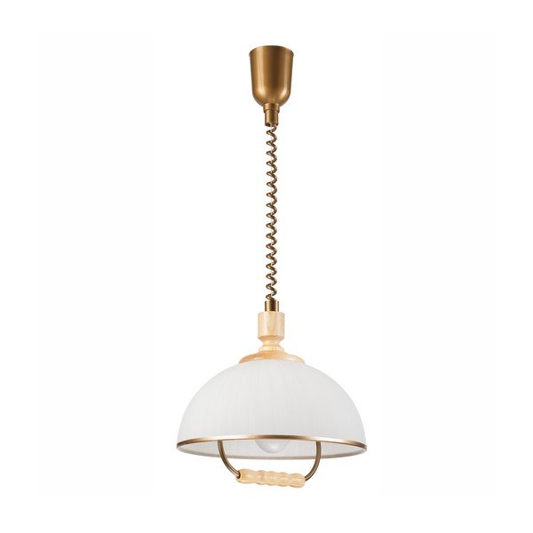 Lampa wisząca w brązowo-naturalnym kolorze ze szklanym kloszem ø 30 cm Ramona – LAMKUR