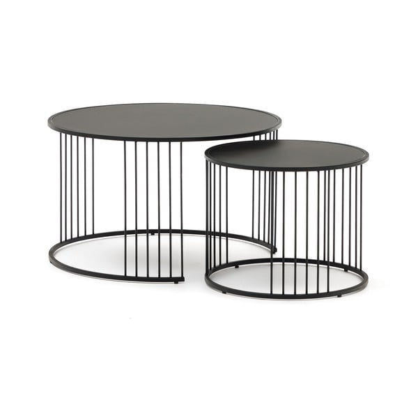 Okrągły stolik ze szklanym blatem ø 75 cm Hadar – Kave Home