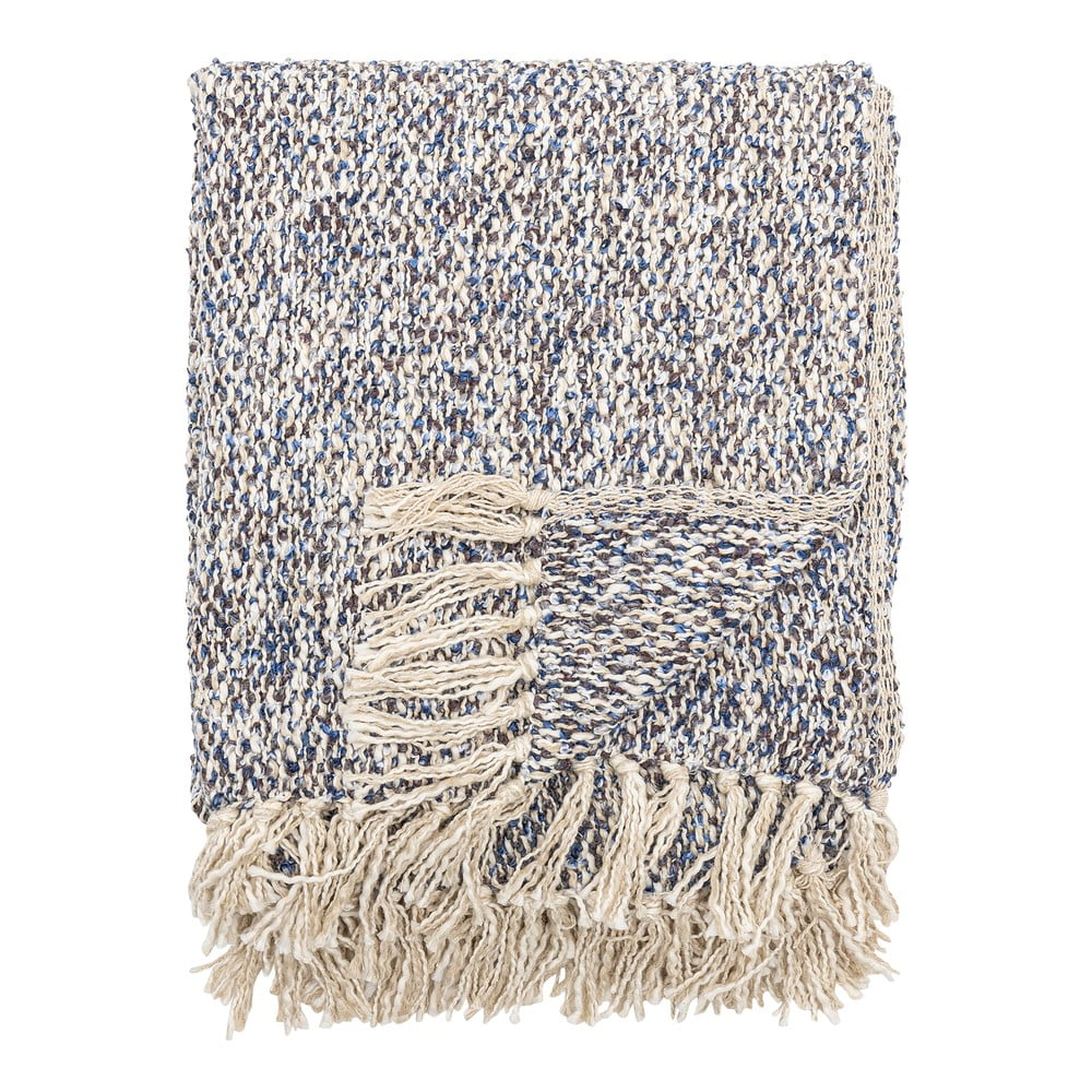 Szaroniebieski koc z mieszanki lnu 130x160 cm Ocean – Bloomingville