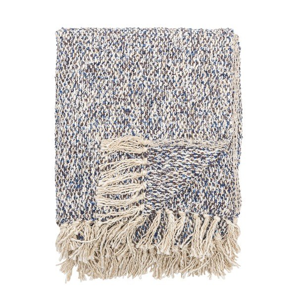 Szaroniebieski koc z mieszanki lnu 130x160 cm Ocean – Bloomingville-image-3