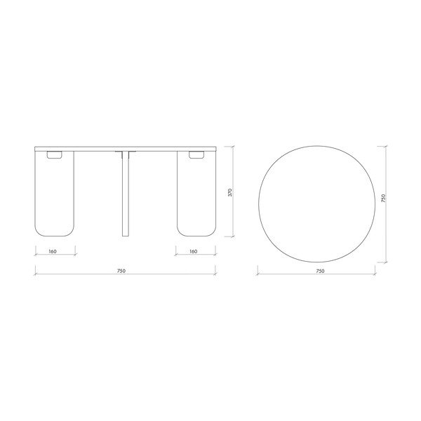 Okrągły stolik z blatem w dekorze dębu w naturalnym kolorze ø 75 cm Kuvu – noo.ma-image-4