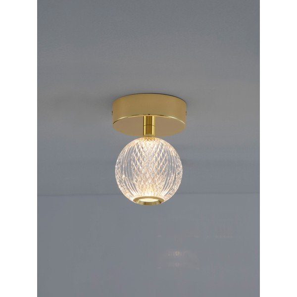 Aluminiowa lampa sufitowa LED w kolorze złota z kloszem ze szkła akrylowego Brillante – Nova Luce-image-2