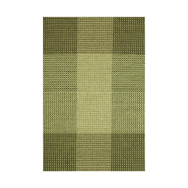 Zielony dywan wełniany ręcznie tkany Linie Design Genova, 170x240 cm