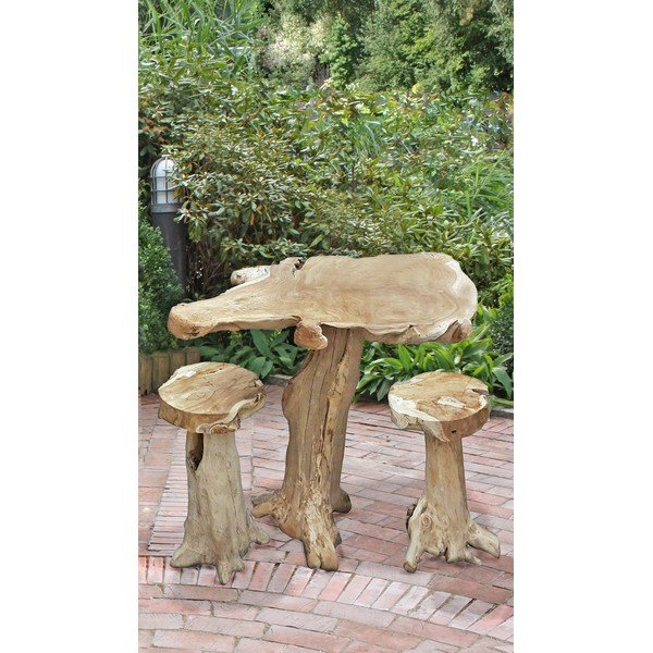 Ogrodowy stolik barowy z litego drewna tekowego 95x65 cm Surga – Garden Pleasure-image-1