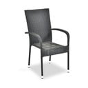 Czarne krzesło ogrodowe ze sztucznego rattanu Bonami Essentials Paris