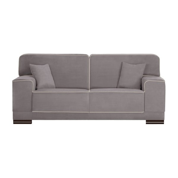 Szarobeżowa sofa 2-osobowa z kremowobiałymi detalami L'Officiel Interiors Cara
