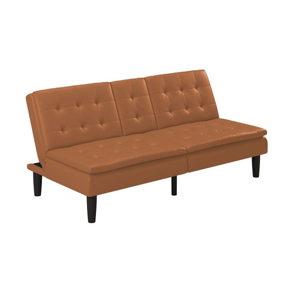 Koniakowa rozkładana sofa z imitacji skóry 191 cm Maine – Støraa-image-2