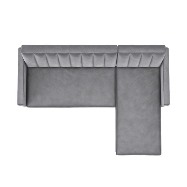 Jasnoszary aksamitny narożnik Celine – Støraa-image-2