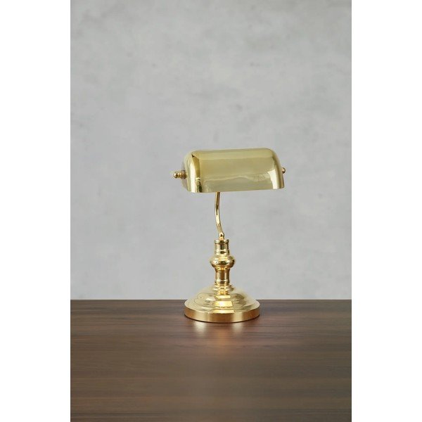 Lampa stołowa w kolorze mosiądzu ze szklanym kloszem (wysokość 42 cm) Bankers – Markslöjd-image-3