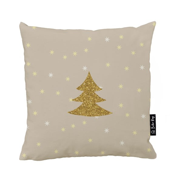 Poszewka na poduszkę ze świątecznym motywem 45x45 cm Gold Tree – Butter Kings