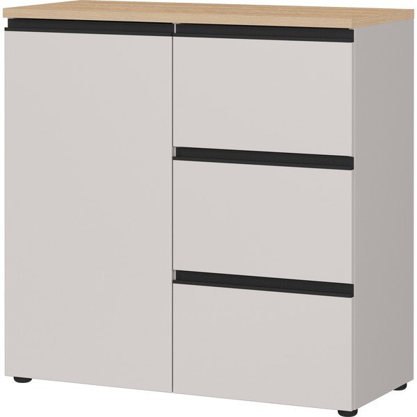Szarobeżowa/w jasnym naturalnym kolorze komoda 90x91x41 cm Cormano – Germania