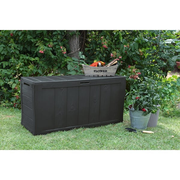 Ciemnoszara skrzynia ogrodowa Sherwood – Keter-image-3