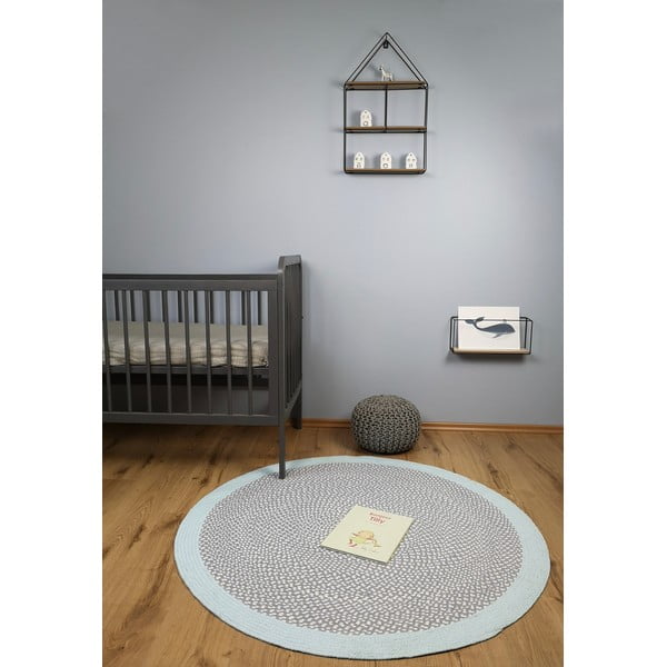 Niebieski dywan dziecięcy wykonany ręcznie Nattiot Brenda, Ø 120 cm-image-1