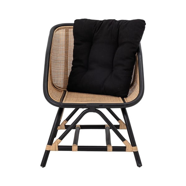 Czarno-beżowy fotel z plecionką Loue − Bloomingville-image-2