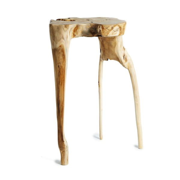 Stolik z drewna tekowego Simla Jungle, ⌀ 40 cm
