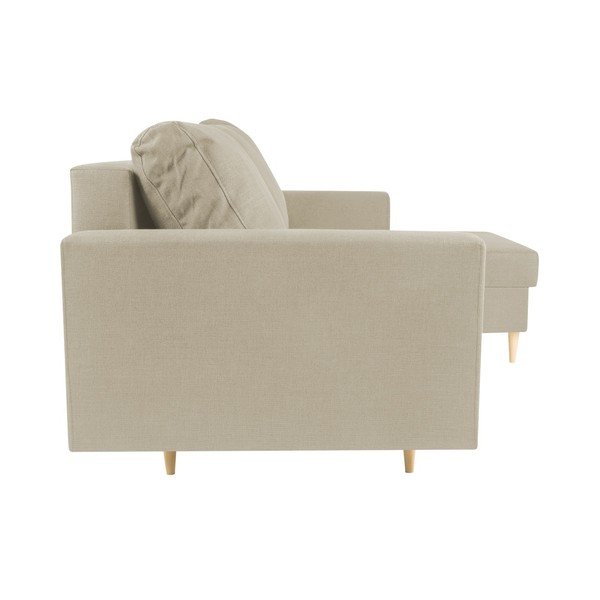 Beżowa sofa rozkładana z szezlongiem po lewej stronie Mazzini Sofas Iris-image-2