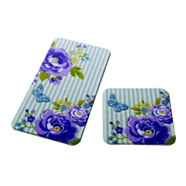 Zestaw 2 dywaników łazienkowych Confetti Bathmats Roses Purple