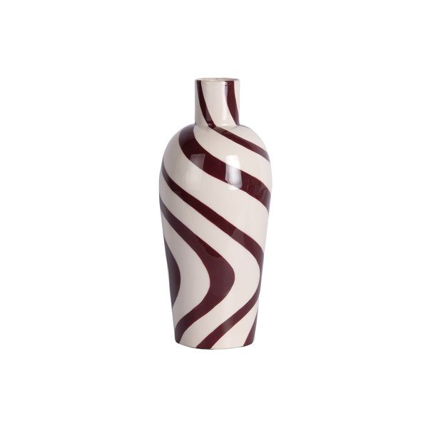 Bordowy/biały stalowy wazon (wysokość 30 cm) Dublin Swirl – PT LIVING