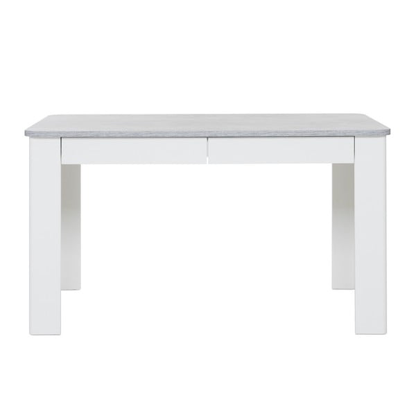 Biały stół z blatem z dekorem betonu Intertade Malmö, 80x140 cm