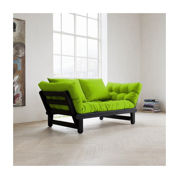 Sofa rozkładana Karup Beat Black/Lime