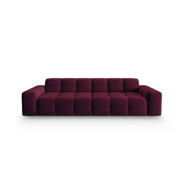 Bordowa aksamitna sofa 255 cm Kendal – Micadoni Home