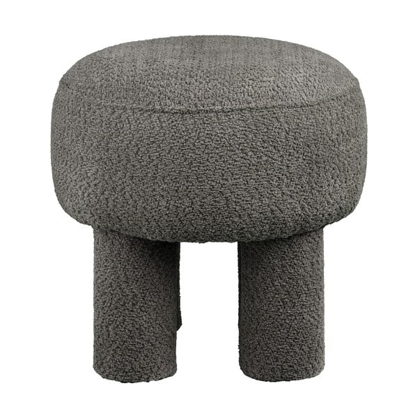 Ciemnoszary puf z tkaniny szenilowej Canberra – House Nordic-image-2