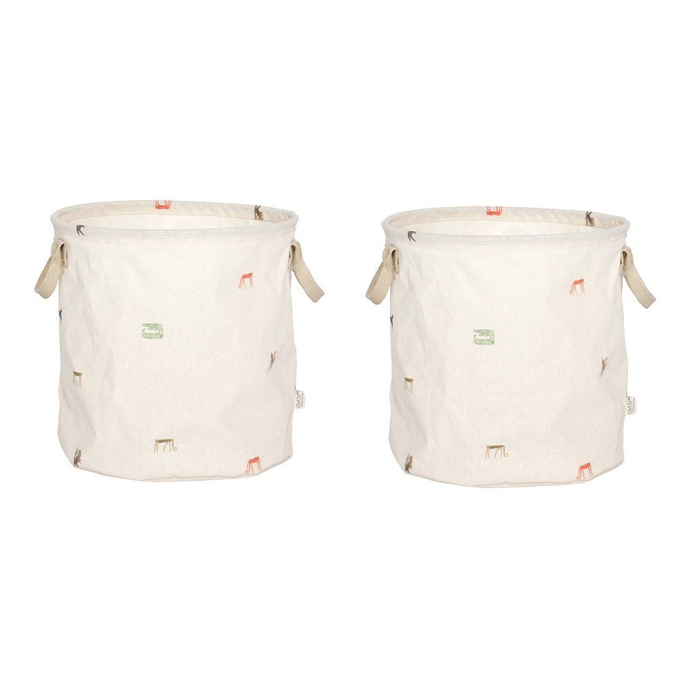 Kremowe tekstylne dziecięce kosze na zabawki 2 szt. ø 32x32 cm Moira – OYOY Mini