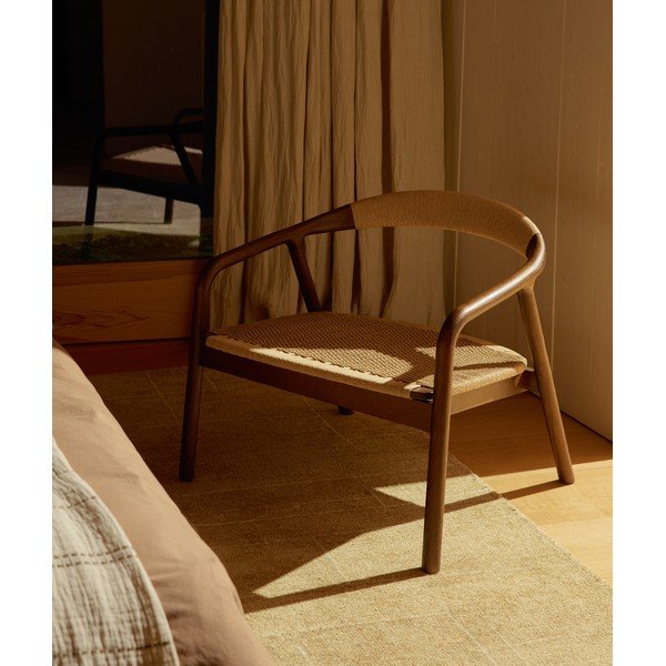 Fotel drewniany/bez obicia w ciemnym naturalnym kolorze Derile – Kave Home-image-1