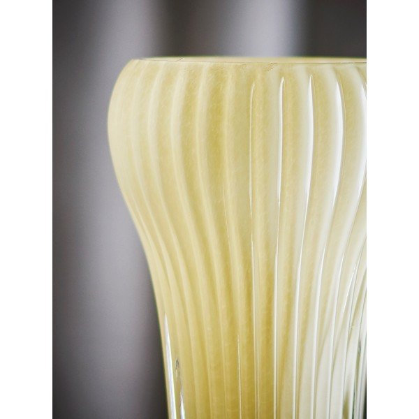 Jasnożółty szklany ręcznie wykonany wazon (wysokość 28 cm) Averie – Bloomingville-image-4