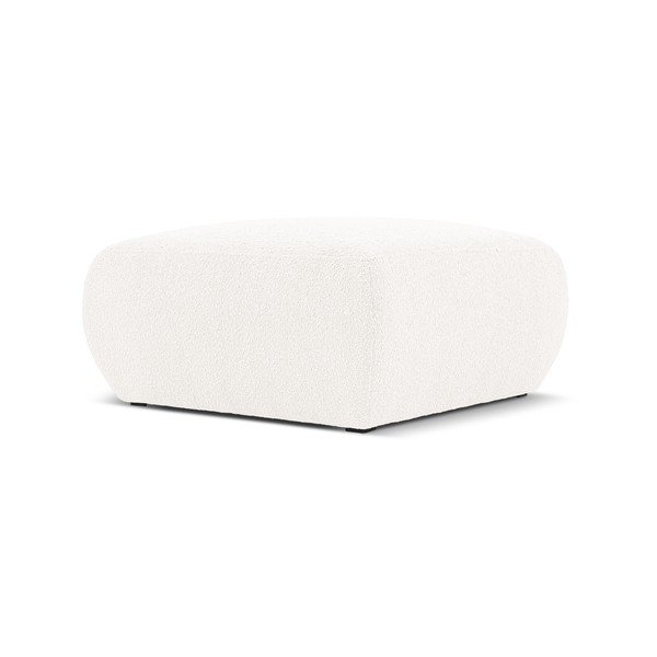 Biały puf z materiału bouclé Molino – Micadoni Home-image-1