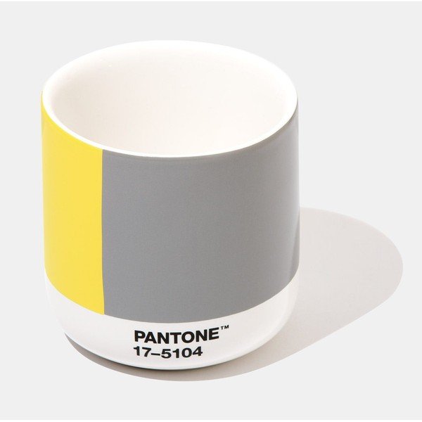 Żółto-szary ceramiczny termokubek Pantone Cortado, 175 ml-image-2