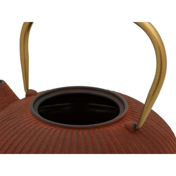 Jasnoczerwony żeliwny dzbanek do herbaty 1,1 l Linhai – Bredemeijer-image-2