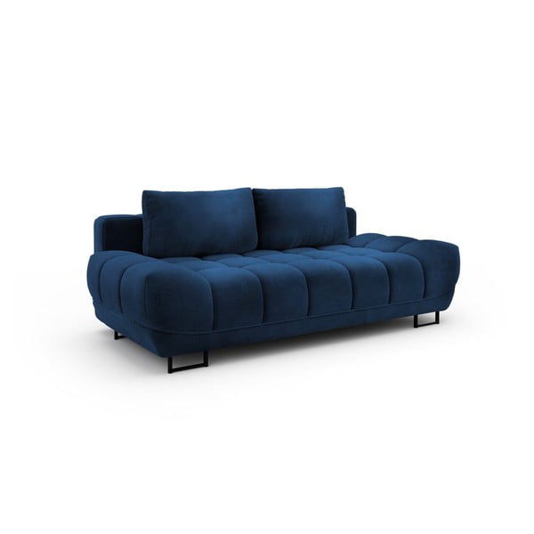 Granatowa 3-osobowa sofa rozkładana z aksamitnym obiciem Windsor & Co Sofas Cirrus-image-3